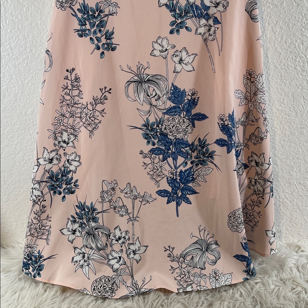 Banana Republic Blue and Pink Floral Off Shoulder Dress Size 6 - Picture 3 of 9